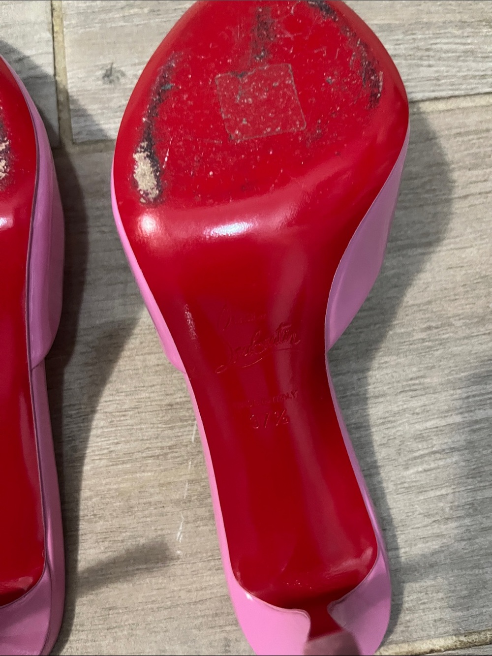 Christian Louboutin Pink Patent Open-Toe Mules Me Dolly - Picture 7 of 12